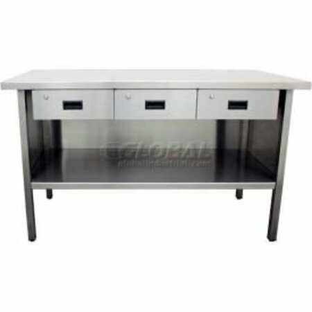 JAMCO Jamco 430 Series Stainless Steel Flat Top Workbench, Drawers, 72"W x 30"D VO372QQ